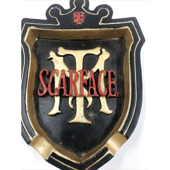 Scarface  Small Glass Ashtray Tony Montana Al Pacino Universal Studios - Picture 10 of 13